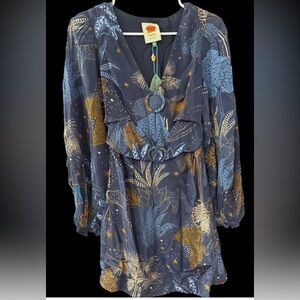 FARM RIO NIGHT JUNGLE MINI DRESS SIZE XXS NWT